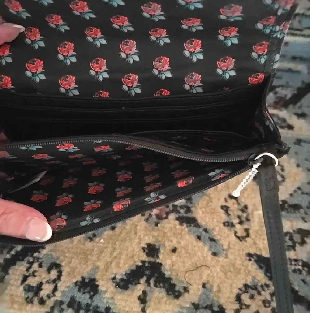 Vera Bradley Quilted Black Wallet Clutch - Picture 5 of 6